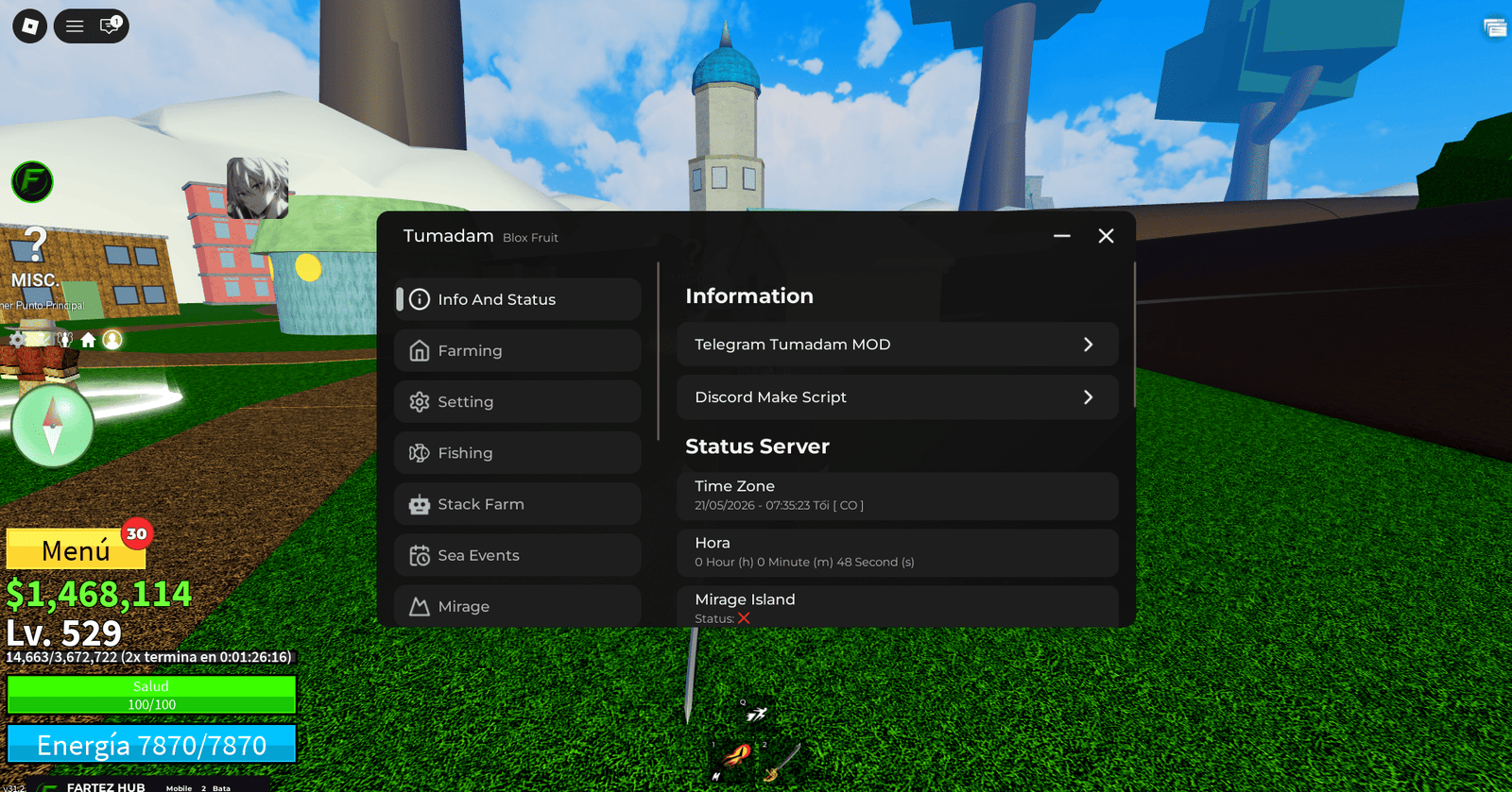 Blox Fruits Script Tumadam Hub No Key