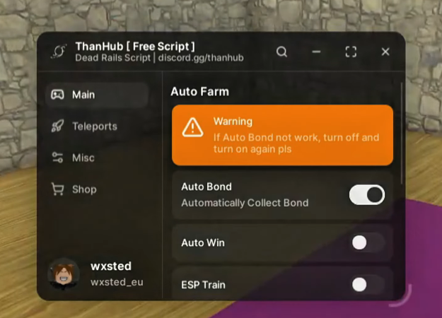 Dead Rails Script Than Hub Autobond Farm