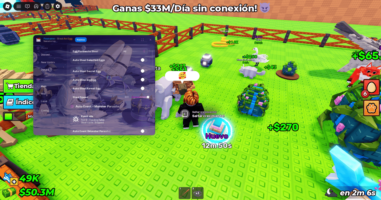 Steal an Egg Script Autofarm Foxname No Key